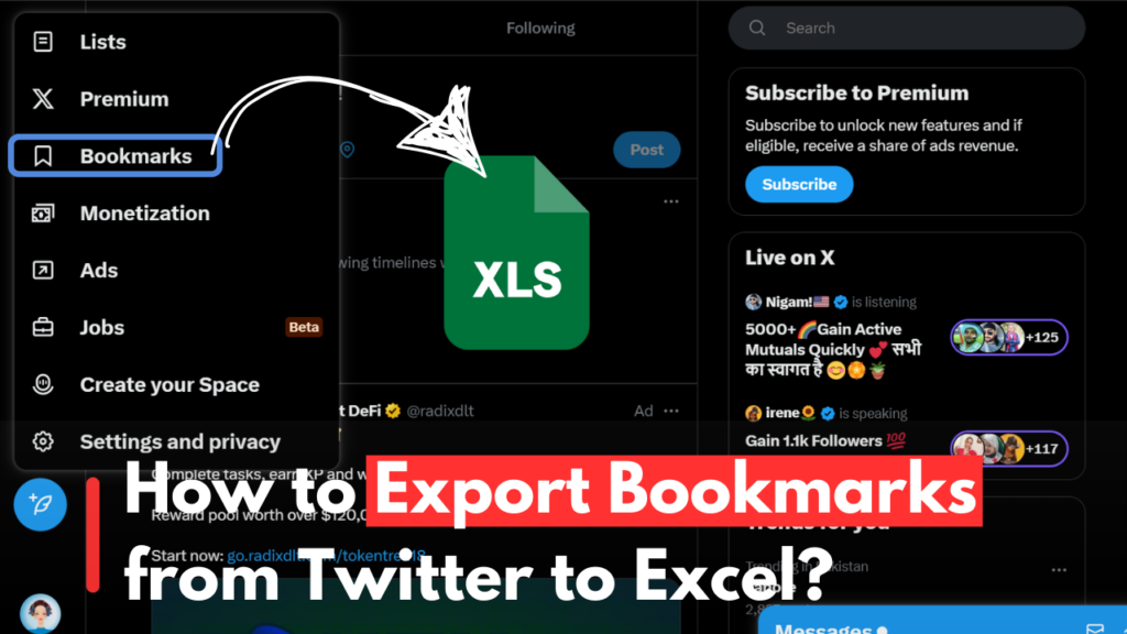 How to Export Bookmarks from Twitter to Excel?