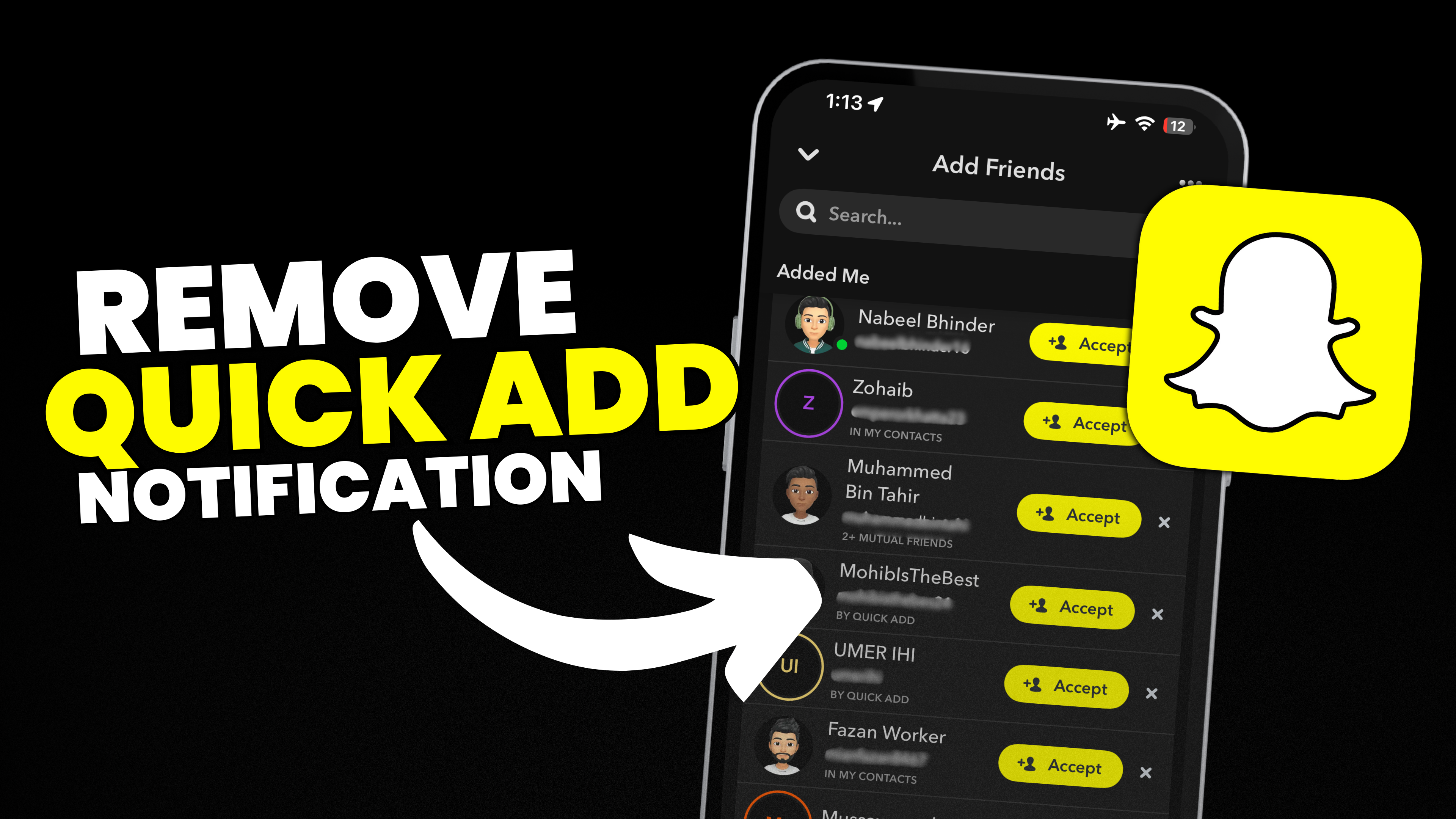 How to turn off quick add suggestion on snapchat